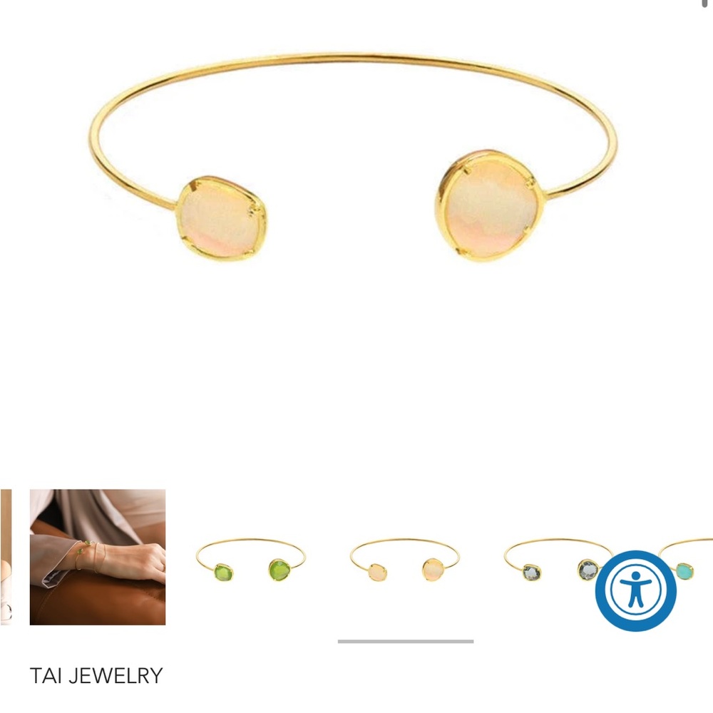 Tai Jewelry Rose Quartz ASSYMETRICAL Bangle
